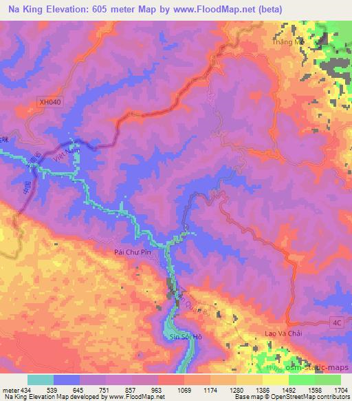 Na King,Vietnam Elevation Map