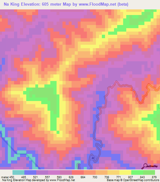 Na King,Vietnam Elevation Map