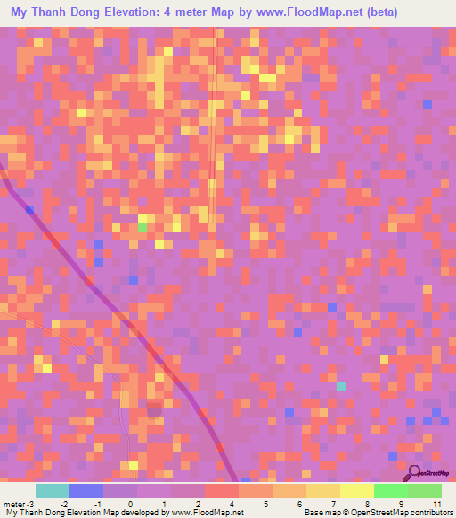 My Thanh Dong,Vietnam Elevation Map