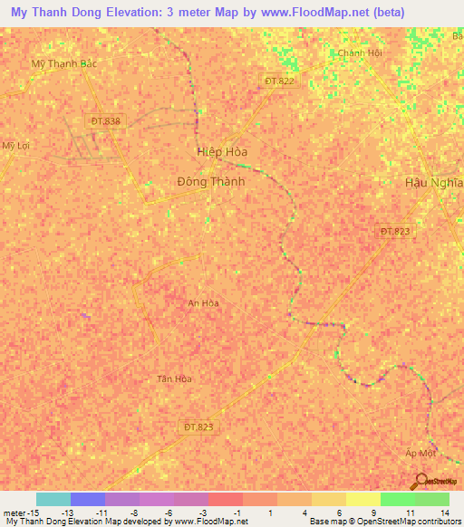 My Thanh Dong,Vietnam Elevation Map