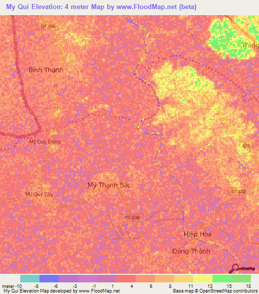 My Qui,Vietnam Elevation Map