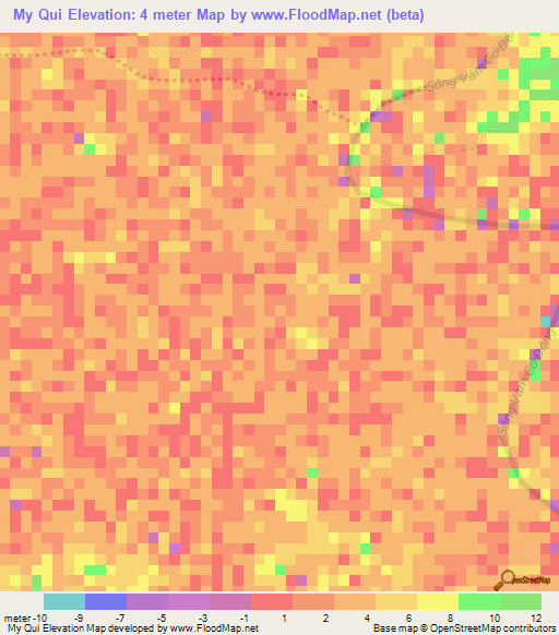 My Qui,Vietnam Elevation Map