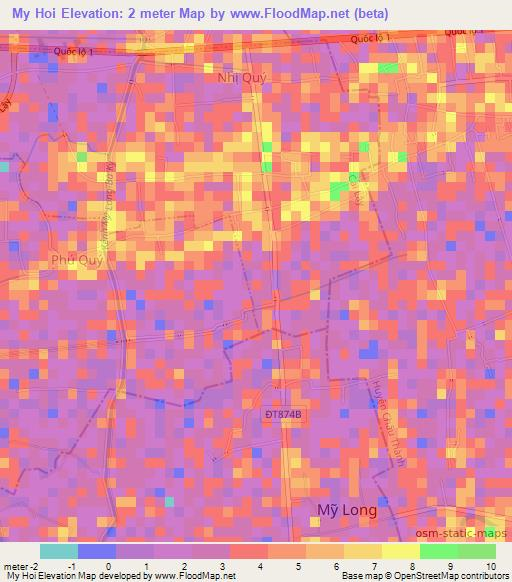 My Hoi,Vietnam Elevation Map