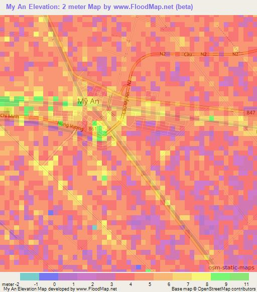 My An,Vietnam Elevation Map