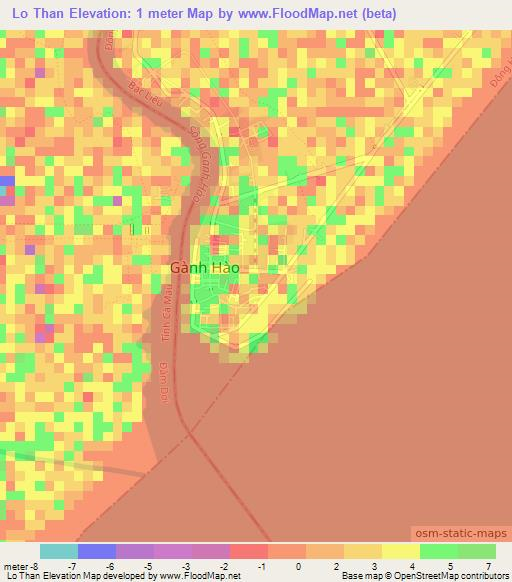 Lo Than,Vietnam Elevation Map