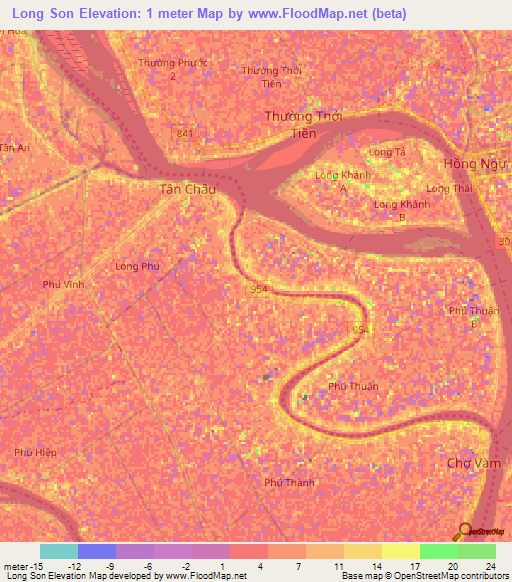 Long Son,Vietnam Elevation Map