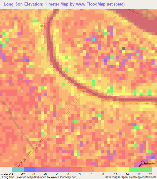 Long Son,Vietnam Elevation Map