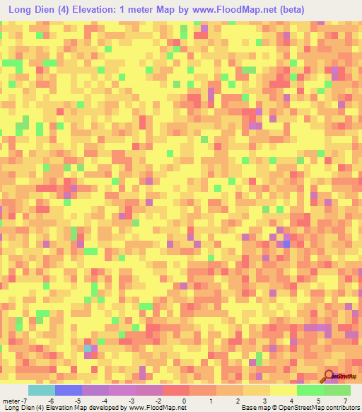 Long Dien (4),Vietnam Elevation Map