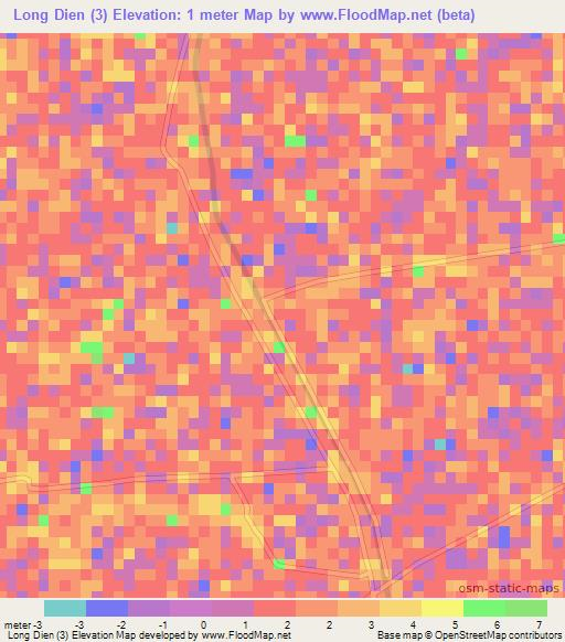 Long Dien (3),Vietnam Elevation Map