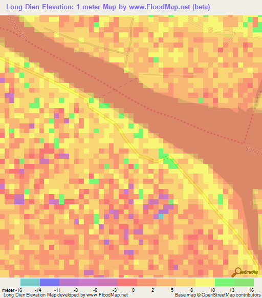 Long Dien,Vietnam Elevation Map