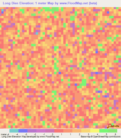 Long Dien,Vietnam Elevation Map
