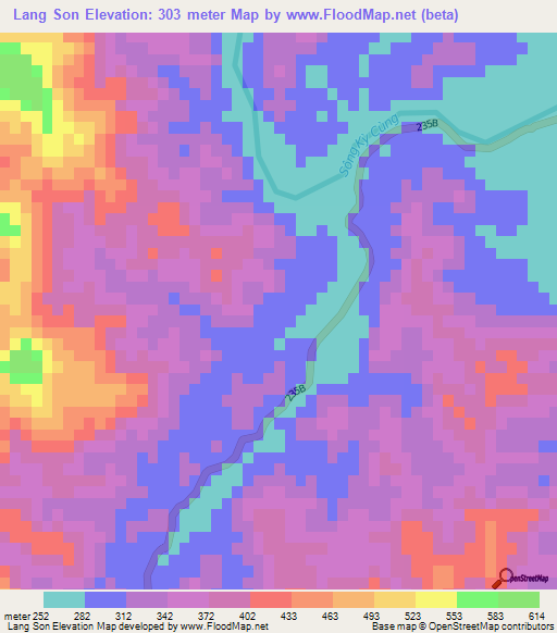 Lang Son,Vietnam Elevation Map