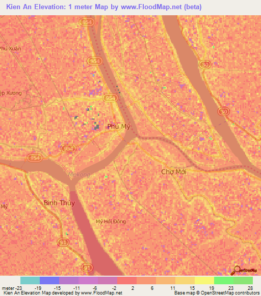 Kien An,Vietnam Elevation Map