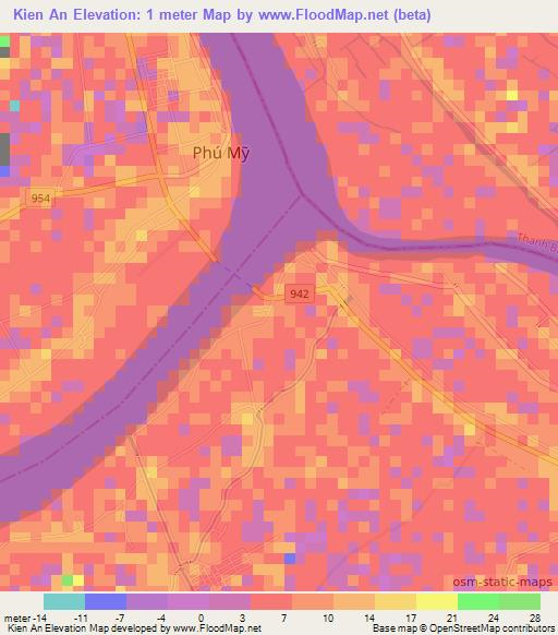Kien An,Vietnam Elevation Map