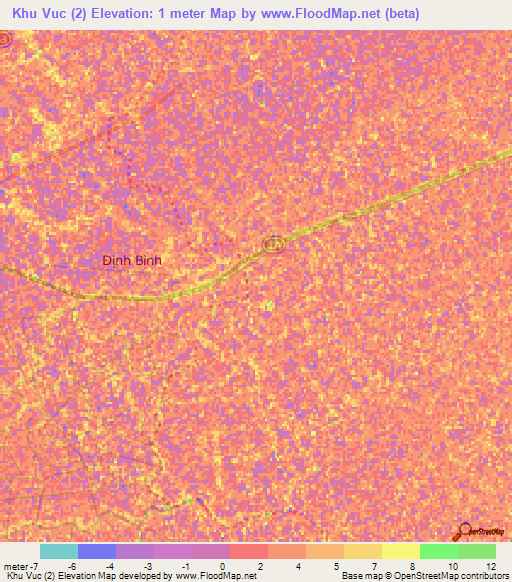 Khu Vuc (2),Vietnam Elevation Map