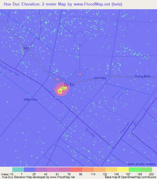 Hue Duc,Vietnam Elevation Map