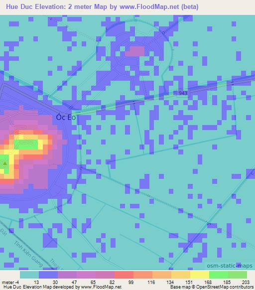 Hue Duc,Vietnam Elevation Map