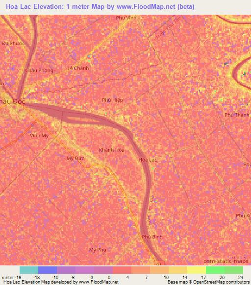 Hoa Lac,Vietnam Elevation Map