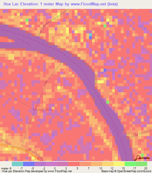 Hoa Lac,Vietnam Elevation Map