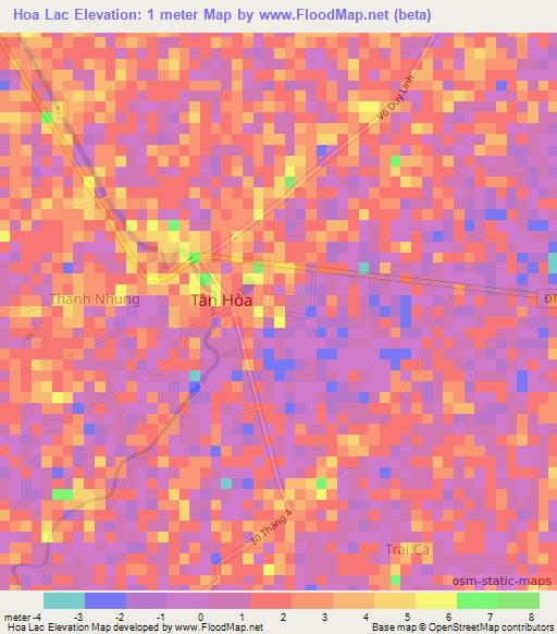 Hoa Lac,Vietnam Elevation Map