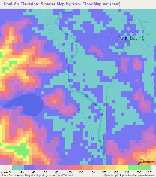 Hoai An,Vietnam Elevation Map