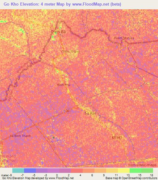 Go Kho,Vietnam Elevation Map