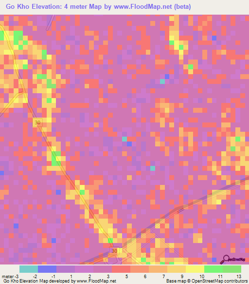 Go Kho,Vietnam Elevation Map