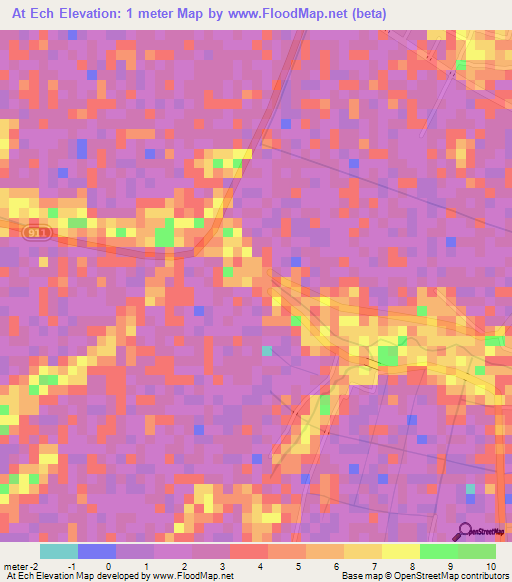 At Ech,Vietnam Elevation Map