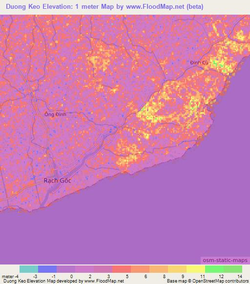 Duong Keo,Vietnam Elevation Map