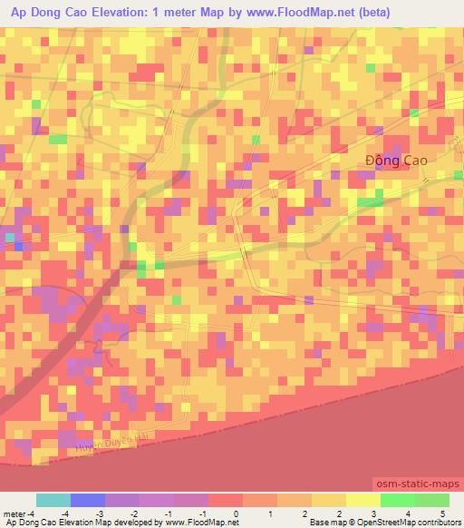 Ap Dong Cao,Vietnam Elevation Map