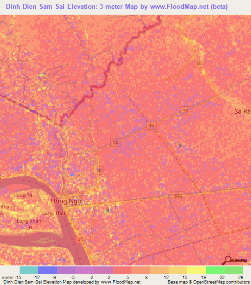 Dinh Dien Sam Sai,Vietnam Elevation Map