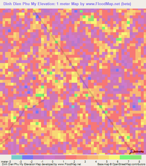 Dinh Dien Phu My,Vietnam Elevation Map