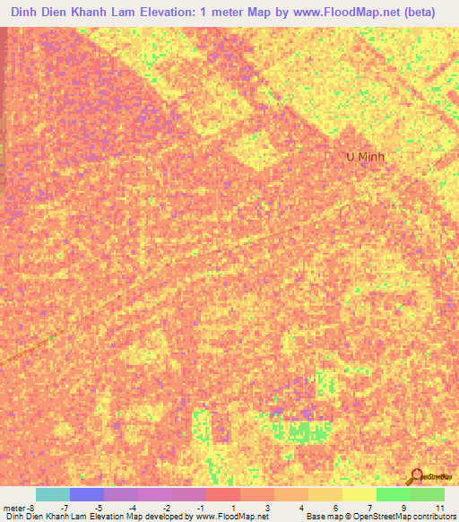 Dinh Dien Khanh Lam,Vietnam Elevation Map