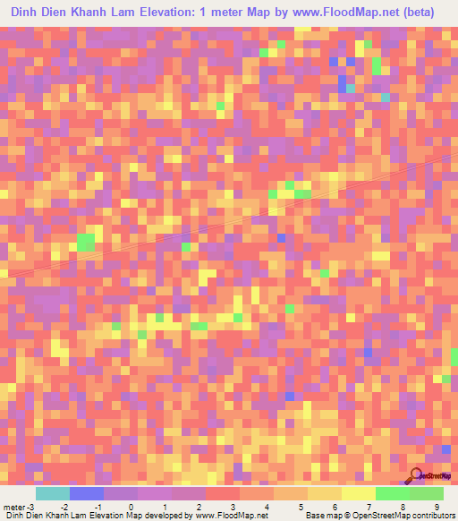 Dinh Dien Khanh Lam,Vietnam Elevation Map