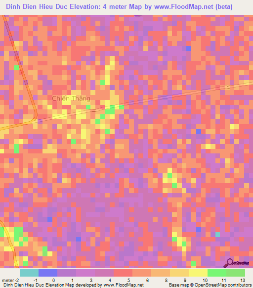 Dinh Dien Hieu Duc,Vietnam Elevation Map