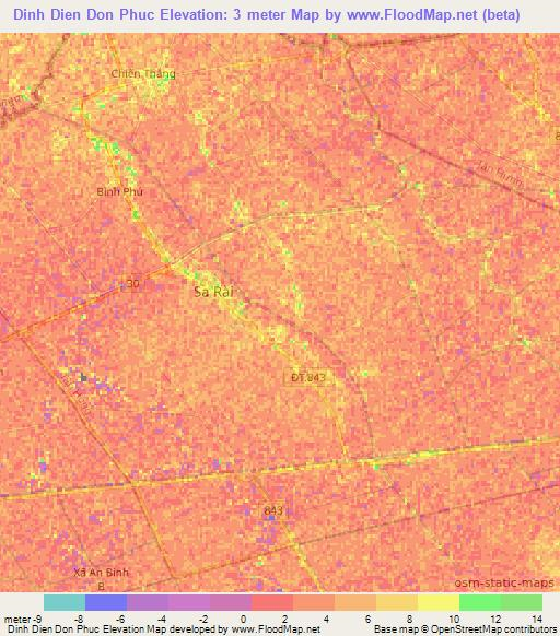 Dinh Dien Don Phuc,Vietnam Elevation Map