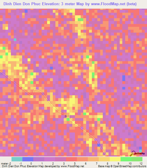 Dinh Dien Don Phuc,Vietnam Elevation Map