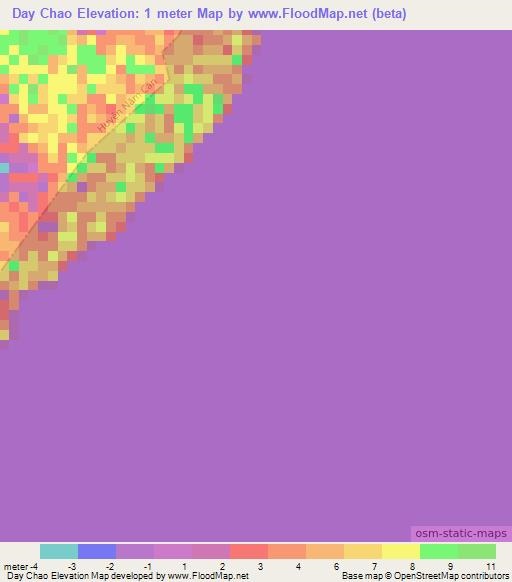 Day Chao,Vietnam Elevation Map