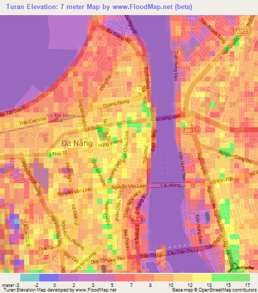 Turan,Vietnam Elevation Map