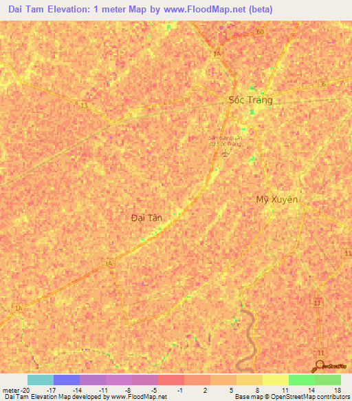 Dai Tam,Vietnam Elevation Map