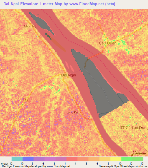 Dai Ngai,Vietnam Elevation Map