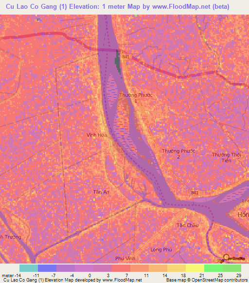 Cu Lao Co Gang (1),Vietnam Elevation Map