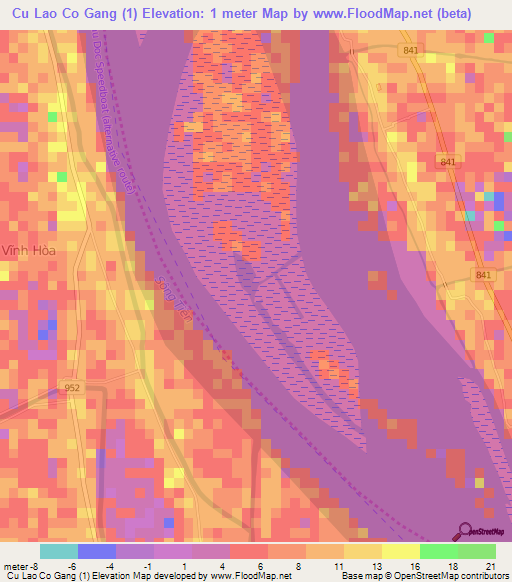 Cu Lao Co Gang (1),Vietnam Elevation Map