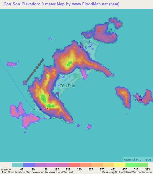 Con Son,Vietnam Elevation Map