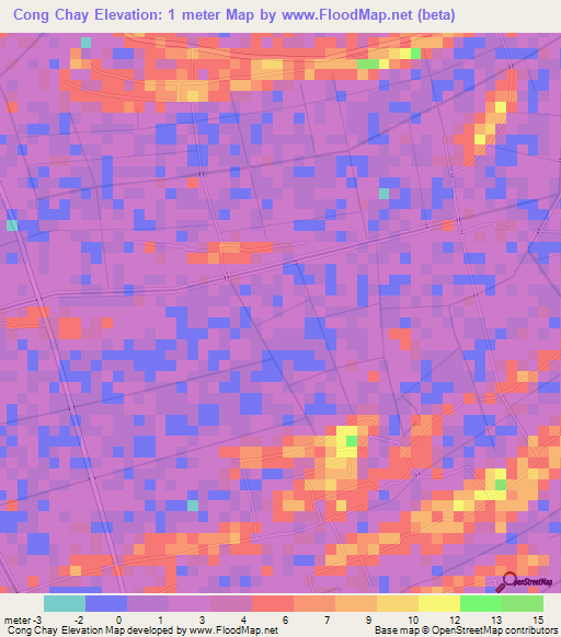 Cong Chay,Vietnam Elevation Map