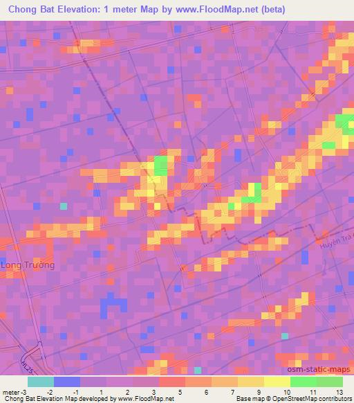 Chong Bat,Vietnam Elevation Map