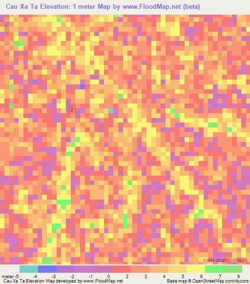 Cau Xa Ta,Vietnam Elevation Map