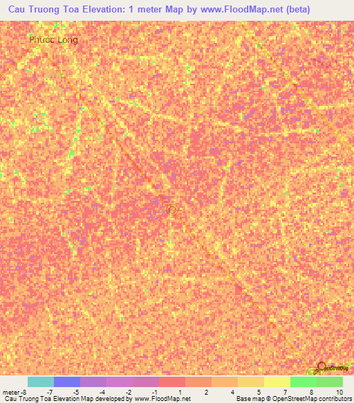 Cau Truong Toa,Vietnam Elevation Map