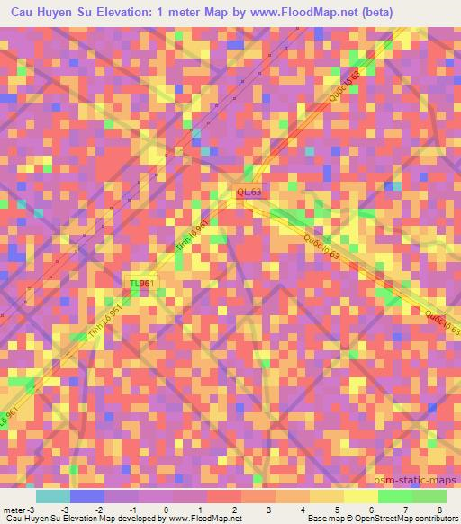 Cau Huyen Su,Vietnam Elevation Map