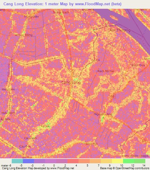 Cang Long,Vietnam Elevation Map